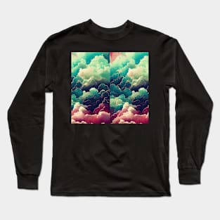 Sunset afther a Storm Moody Clouds Fluffy Clouds Long Sleeve T-Shirt